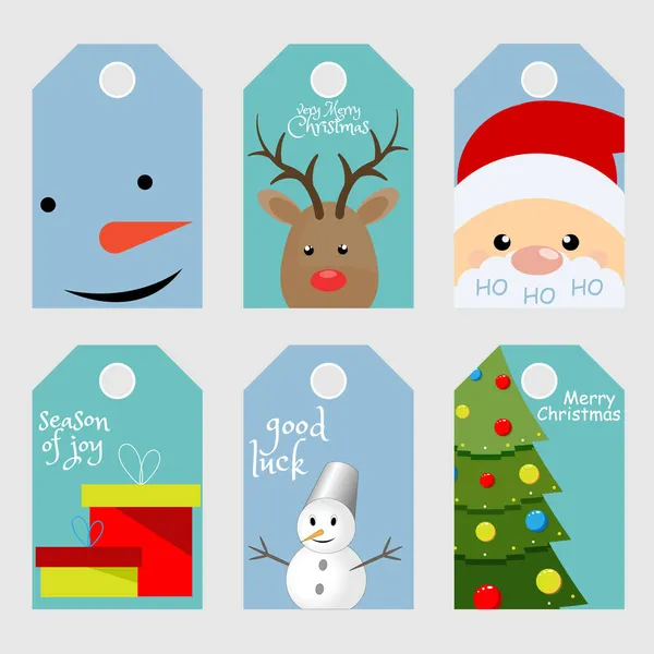 Mutlu noel hediyeleri etiketleri. Kış tatili vektör çizimi için el yazmaları..
