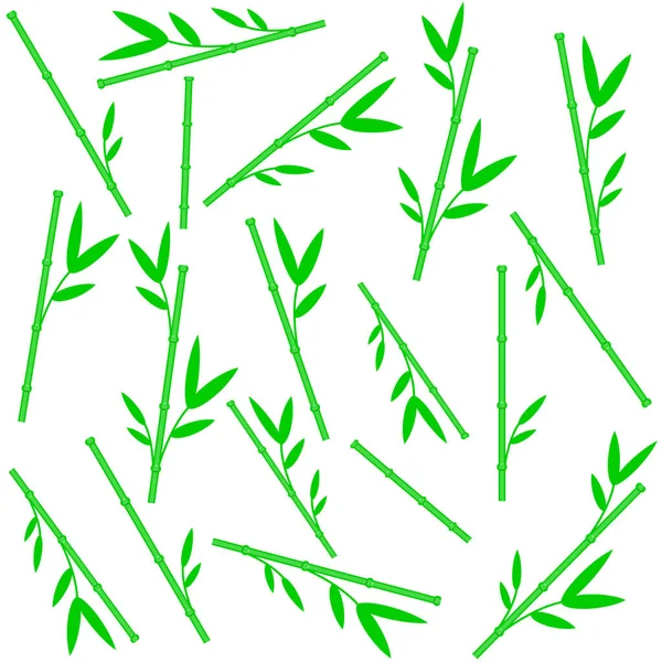 Wzór Bez Szwu Bambusa Powtarzający Się Wzór Zielonych Gałęzi Bambusa — Wektor stockowy