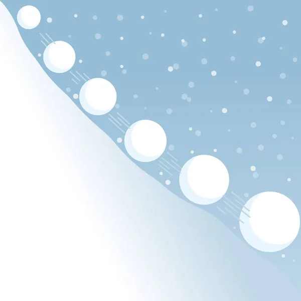 Bola Neve Effect Snowball Rolando Para Baixo Montanha Winter Design — Vetor de Stock
