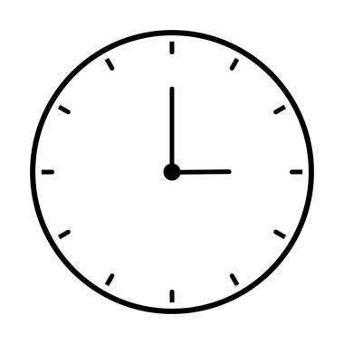 Saat simgesi beyaz arkaplanda izole edildi. Web siteniz için saat simgesi simgesi simgesi saat simgesi logosu, uygulama, özel arayüz. Saat simgesi vektör illüstrasyonu.