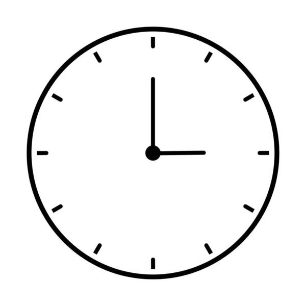 Ikona Zegara Izolowana Białym Tle Symbol Strony Ikony Zegara Projektowania — Wektor stockowy