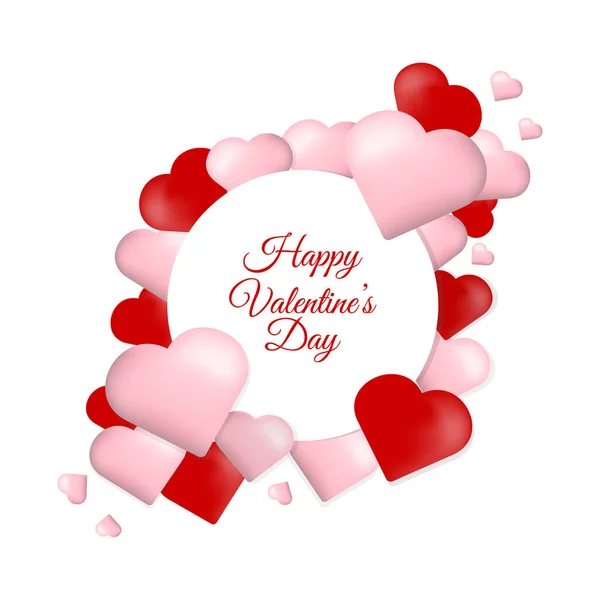 Valentýn Blahopřání Pozvánka Srdcem Bílém Pozadí Ručně Psané Happy Valentines — Stockový vektor