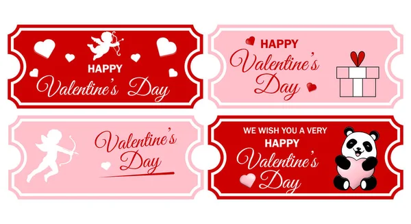 Día San Valentín Set Colección Insignias Vectoriales Con Símbolo Amor — Vector de stock