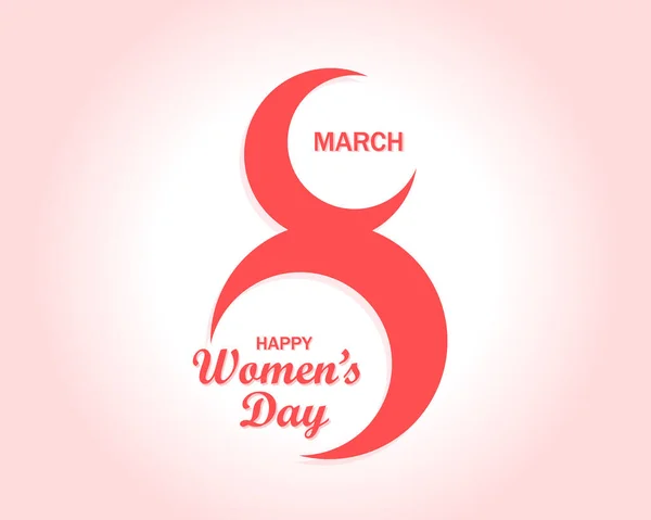 Symbol March International Women Day Greeting Card Design Pink Background — Vetor de Stock