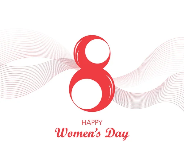 Symbol March International Women Day Greeting Card Design White Background — Stockvektor