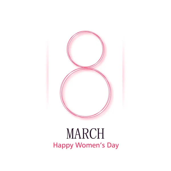 Symbol March International Women Day Greeting Card Design White Background — Vetor de Stock