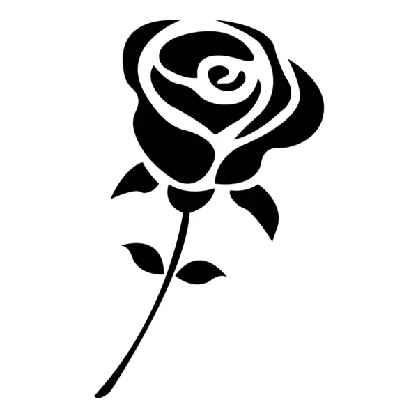 Ícone Rosa Vetorial Símbolo Uma Flor Ilustração Isolada Simples Eps —  Vetores de Stock