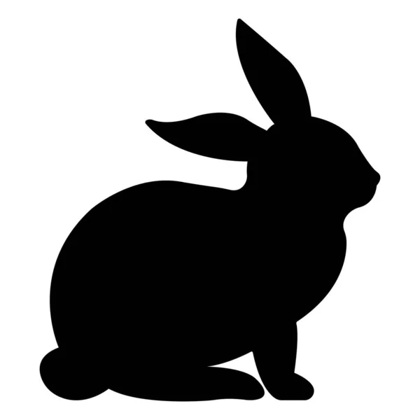 Black silhouette of a rabbit.Icon bunny.Vector illustration of Easter bunny isolated on white background.