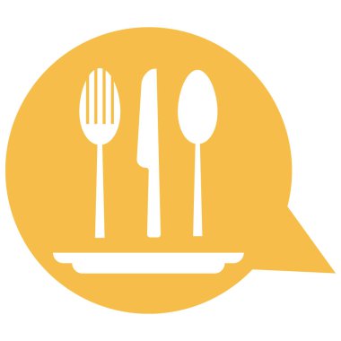 Cutlery. Restoran ikonu. Vektör illüstrasyonu.