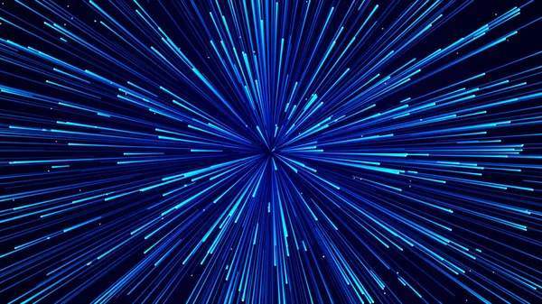 Abstract Circular Light Speed Background Dynamic Blue Lines Futuristic Explosion — Stock Photo, Image