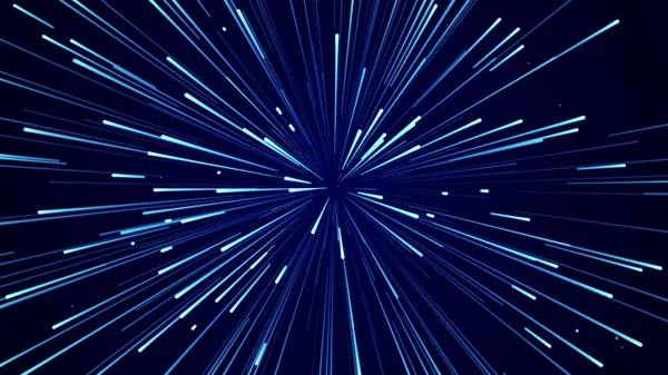Abstract Circular Light Speed Background Dynamic Blue Lines Futuristic Explosion — Stock Photo, Image