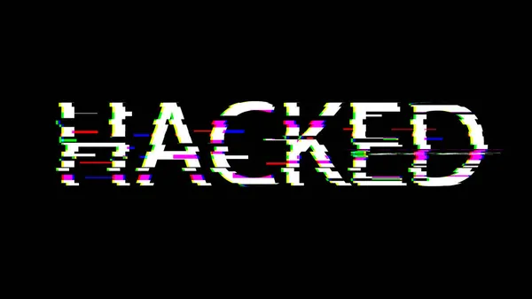 Pantalla Computadora Hackeada Con Fallo Efecto Codificación Piratería Ciberseguridad Fondo —  Fotos de Stock