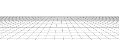 Teknoloji kablo çerçevesi. Vektör bakış açısı ızgarası. Dijital uzay. Beyaz arkaplanda ağ.