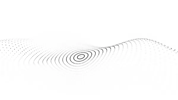 Futuristische Kreiswelle Dunkler Cyberspace Abstrakte Musikschallwelle Mit Punkten Weiße Bewegliche — Stockfoto