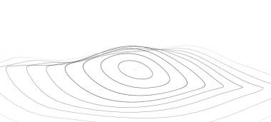 Gelecekçi çember dalgası. Vektör beyaz siber uzay. Noktalı soyut müzik dalgası. Beyaz arkaplanda siyah parçacıklar hareket ediyor.