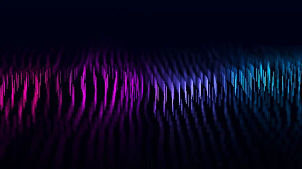 Абстрактна Технологія Хвиля Частинок Велика Візуалізація Даних Темний Фон Лініями — стокове фото