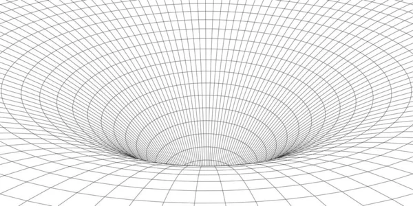 Abstrakt Kabelgenomföringstunnel Lätt Vetenskap Maskhål Vektor Portal Rutnät Futuristisk Fantasitratt — Stock vektor