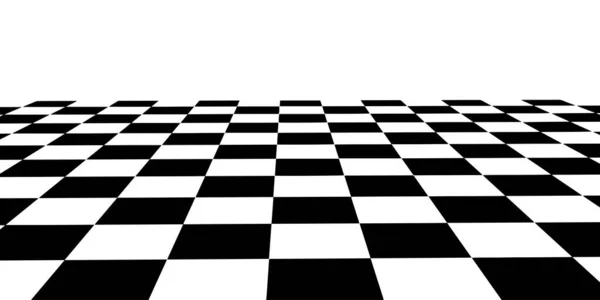 Vector Checkerboard Perspectief Raster Technologie Bedrading Landschap Schaakbord Zwart Wit — Stockvector