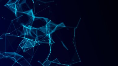 Siber ağ bağlantı yapısı. Teknoloji büyük verileri birbirine bağlıyor. Bilim geçmişi. İş için fütüristik fon. 3B görüntüleme.