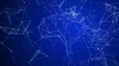 Siber ağ bağlantı yapısı. Teknoloji büyük verileri birbirine bağlıyor. Bilim geçmişi. İş için fütüristik fon. 3B görüntüleme.