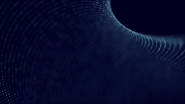 Onde Digitale Futuriste Pois Cyberespace Sombre Fond Musical Abstrait Visualisation — Video