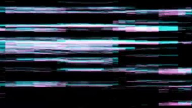 Hata efektli bilgisayar ekranı hacklenmiş. Çarpıtma çizgileri ile hata şablonları. Renkli ses dalgalarıyla soyut dijital arkaplan. 3B görüntüleme.