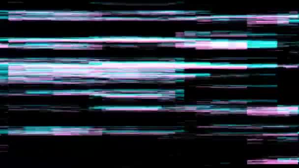 Hacked Computer Screen Glitch Effect Error Templates Distortion Lines Abstract — Stock Video