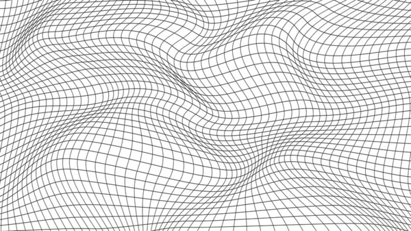 Onda Astratta Distorta Del Wireframe Sfondo Della Superficie Della Curva — Vettoriale Stock