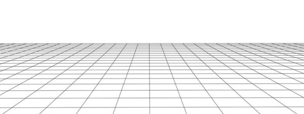 Technology wireframe landscape. Vector perspective grid. Digital space. Mesh on a white background.