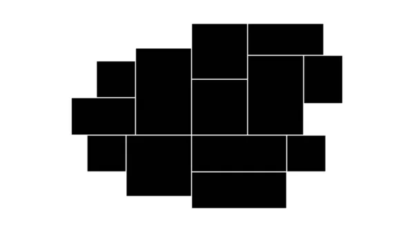 矢量空相框 13幅图片的拼贴模板 记忆体框架 — 图库矢量图片