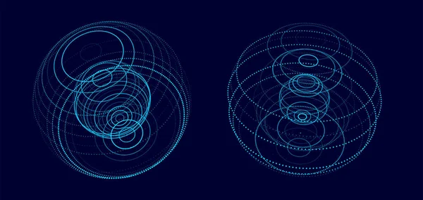 矢量未来学确定了粒子的白色球体 网络连接大数据 摘要技术背景 — 图库矢量图片