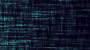 Parçacıkların soyut teknoloji dalgası. Büyük veri görselleştirmesi. Hareket noktalı koyu bir arka plan. Yapay zeka. 3d oluşturma.