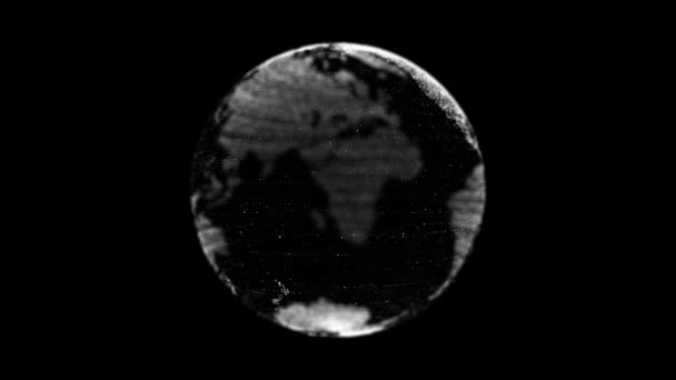 Віртуальна Планета Земля Частинками Лініями Мережеве Єднання Великих Даних Абстрактна — стокове відео