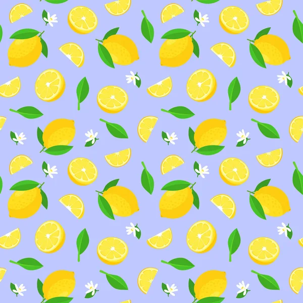 花纹柠檬 卡通风格 整个载体和部分甜柠檬在白色背景上分离 — 图库矢量图片