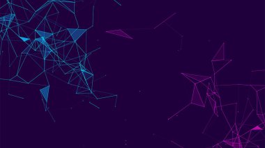 Siber ağ bağlantı yapısı. Teknoloji büyük verileri birbirine bağlıyor. Vektör bilimi geçmişi. Ticari fonun fonu.