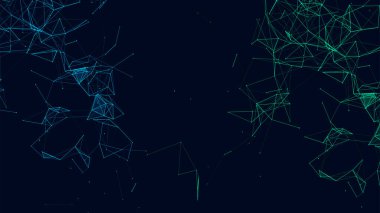 Siber ağ bağlantı yapısı. Teknoloji büyük verileri birbirine bağlıyor. Vektör bilimi geçmişi. Ticari fonun fonu.