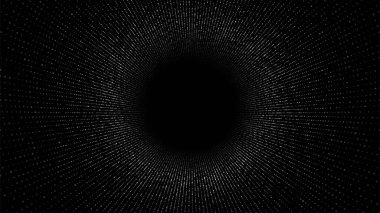 Soyut kablo şeması tüneli. Kara solucan deliğini yönlendir. Üç boyutlu portal ızgarası. Gelecekçi fantezi hunisi.