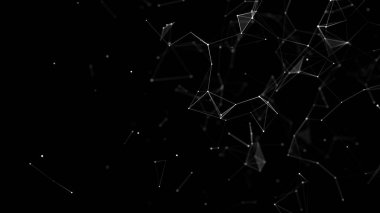 Siber ağ bağlantı yapısı. Teknoloji büyük verileri birbirine bağlıyor. Bilim geçmişi. İş için fütüristik fon. 3B görüntüleme.