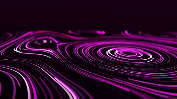 Потік Рожевих Частинок Велика Візуалізація Даних Цифрова Технологія Хвиля Футуристичний — стокове фото