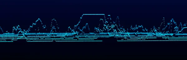 Абстрактная Динамичная Музыкальная Волна Технологический Фон Звуковой Эквалайзер Синими Точками — стоковое фото