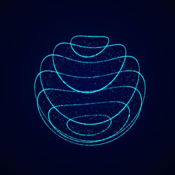 未来的蓝球的粒子和线条 网络连接大数据 摘要技术背景 3D渲染 — 图库照片