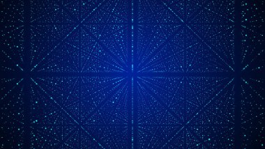 Siber ağ bağlantı yapısı. Teknoloji büyük verileri birbirine bağlıyor. Bilim geçmişi. İş için fütüristik fon. 3B görüntüleme.