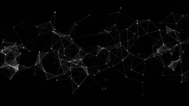 Siber ağ bağlantı yapısı. Teknoloji büyük verileri birbirine bağlıyor. Bilim geçmişi. İş için fütüristik fon. 3B görüntüleme.