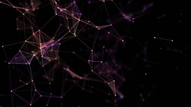 Siber ağ bağlantı yapısı. Teknoloji büyük verileri birbirine bağlıyor. Bilim geçmişi. İş için fütüristik fon. 3B görüntüleme.