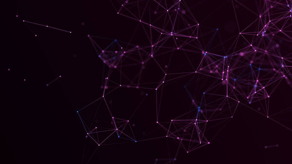 Cyber network connection structure. Technology connect big data. Science background. Business futuristic backdrop. 3D rendering.
