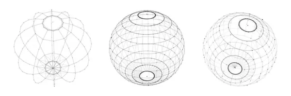 Vektor Futurisztikus Készlet Fehér Gömb Részecskék Hálózati Kapcsolat Nagy Adat — Stock Vector