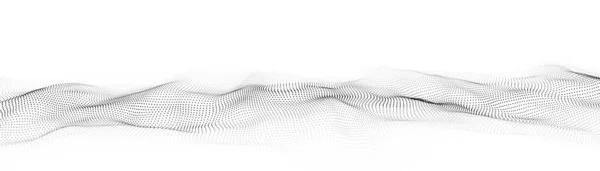 Gelecekçi teknoloji dalgası. Dijital siber uzay. Hareket eden parçacıklarla soyut vektör dalgası. Büyük veri analizleri.