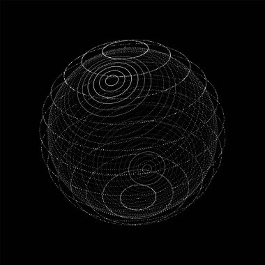 Parçacıkların ve çizgilerin gelecekteki siyah küreleri. Ağ bağlantısı büyük veri. Soyut teknoloji arkaplanı.