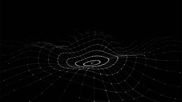 Футуристична Хвиля Кола Векторний Темний Кіберпростір Анотація Музики Звукова Хвиля — стоковий вектор