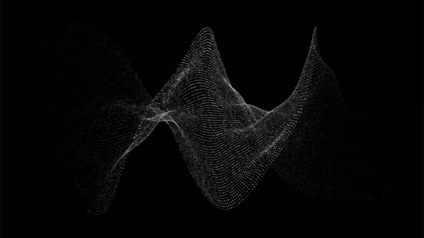 有Dna的分子背景 网络概念 音乐声波 大数据可视化 将黑色背景上的点连接起来的矢量抽象 — 图库矢量图片